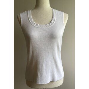 White Stag Sleeveless Sweater Womens S White Scoop Neck 90s